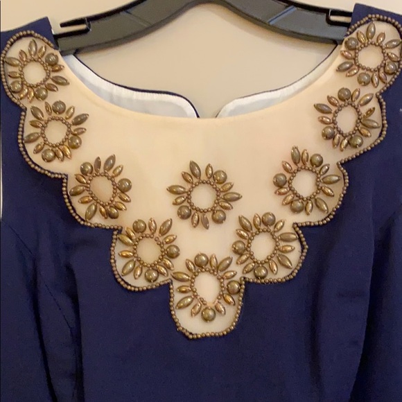 Lilly Pulitzer navy dress with embroidered top - Picture 3 of 6